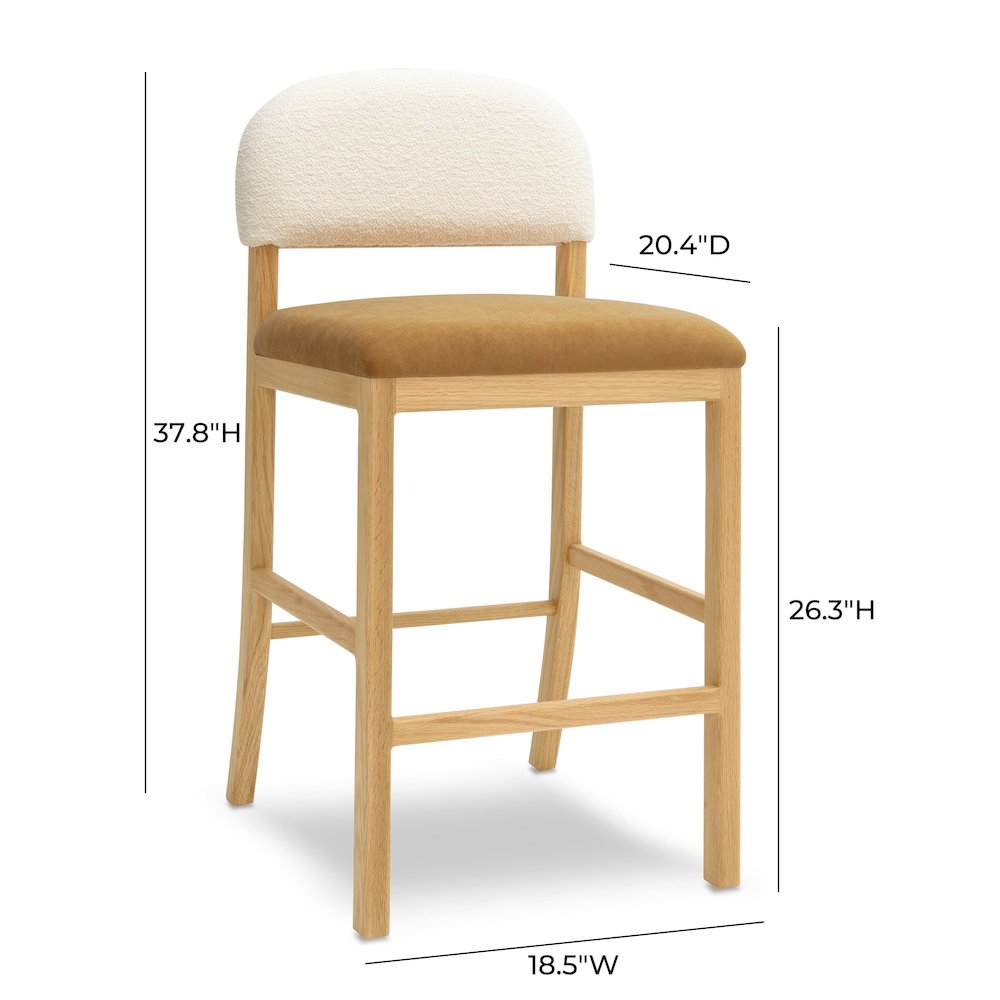 Calla Cognac Performance Velvet Counter Stool. Picture 6