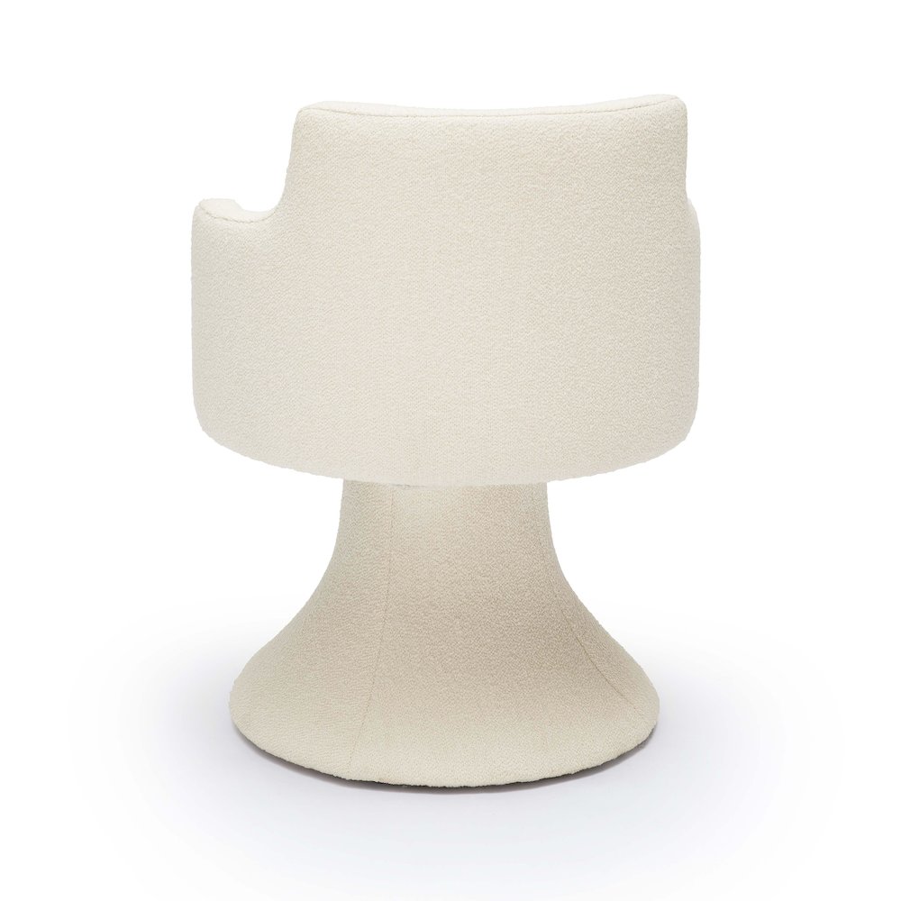 Jeffree Cream Performance Boucle Swivel Dining Chair. Picture 4