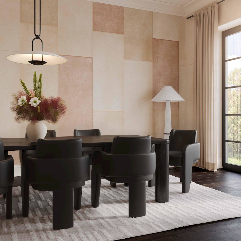 Leo Black Performance Vegan Leather Dining Chair. Picture 2