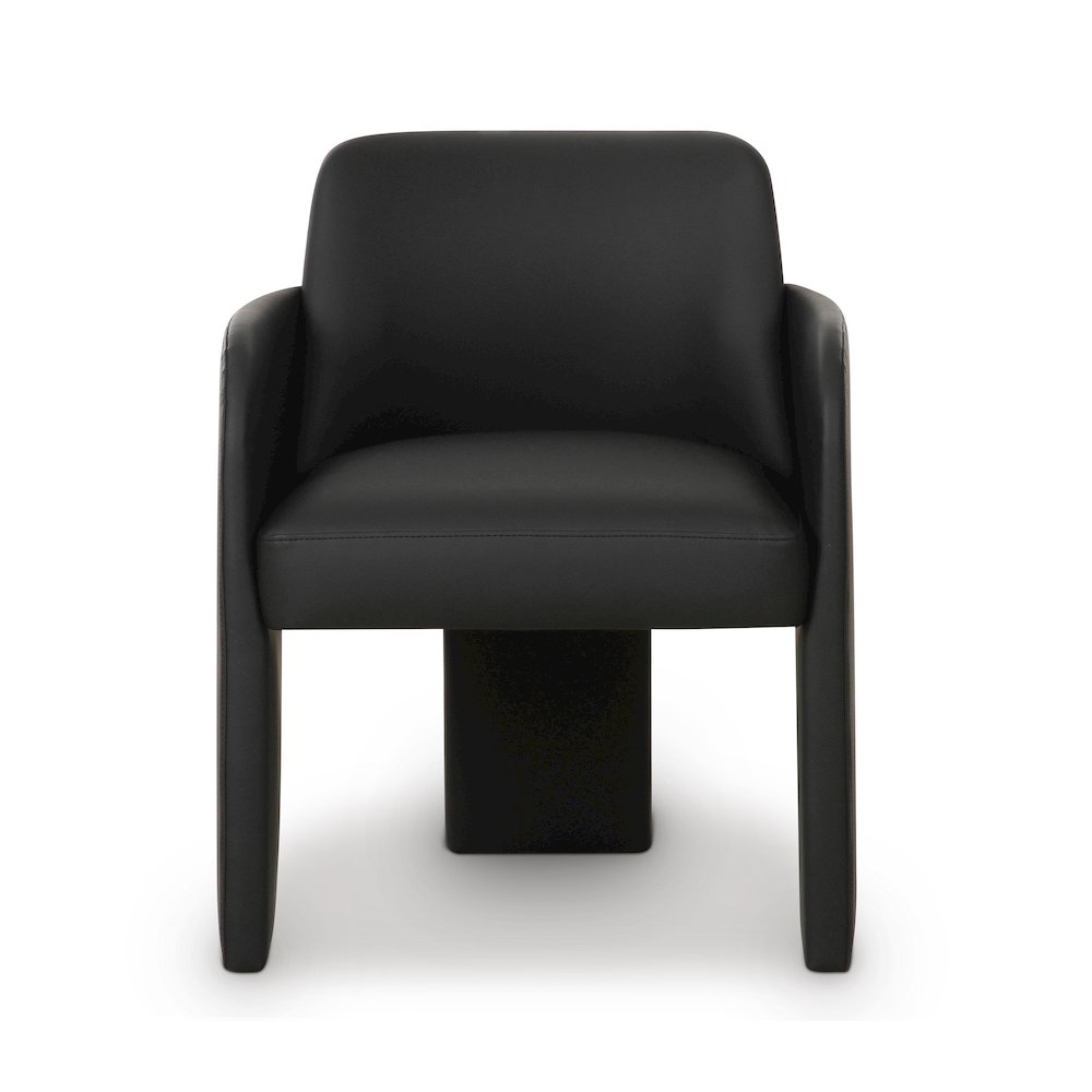 Leo Black Performance Vegan Leather Dining Chair. Picture 3