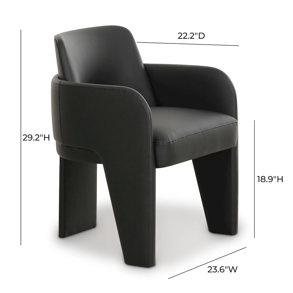 Leo Black Performance Vegan Leather Dining Chair. Picture 6