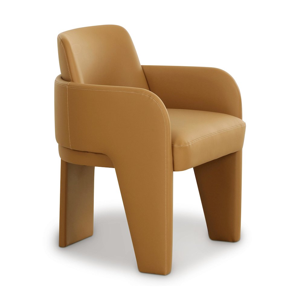 Leo Tan Performance Vegan Leather Dining Chair. Picture 1