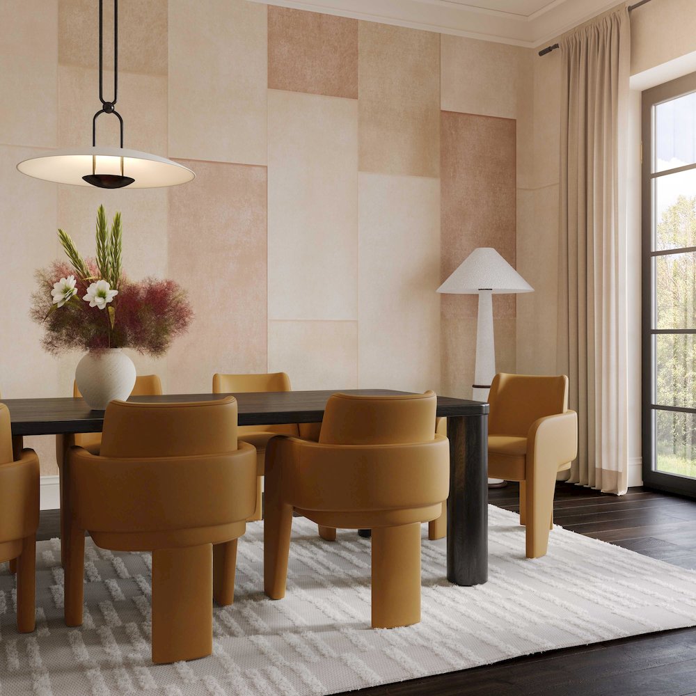 Leo Tan Performance Vegan Leather Dining Chair. Picture 2