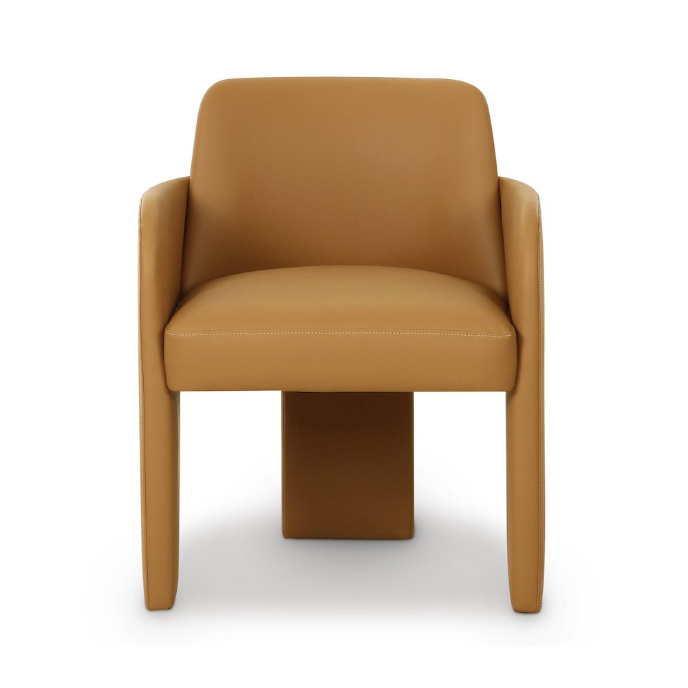 Leo Tan Performance Vegan Leather Dining Chair. Picture 3