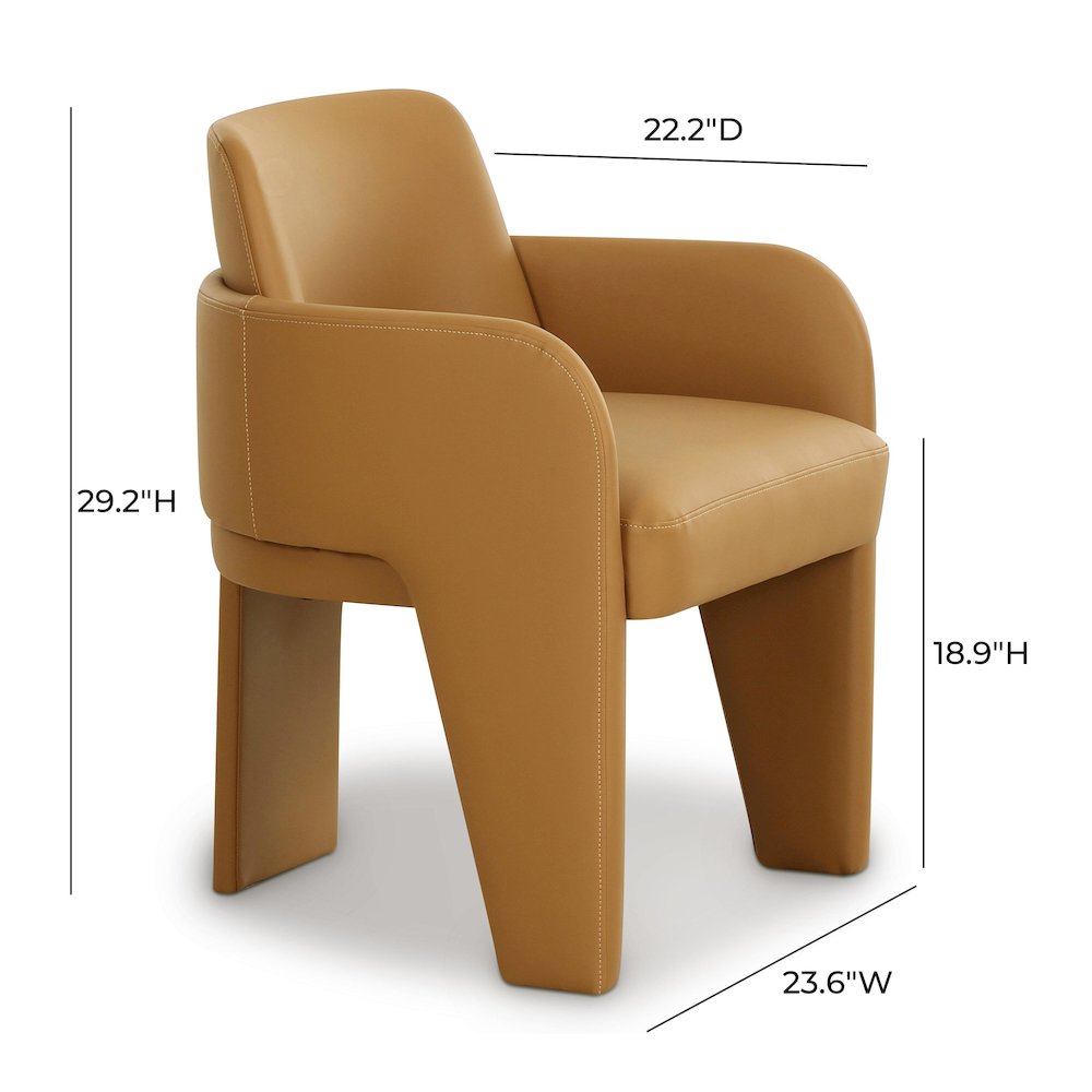 Leo Tan Performance Vegan Leather Dining Chair. Picture 6