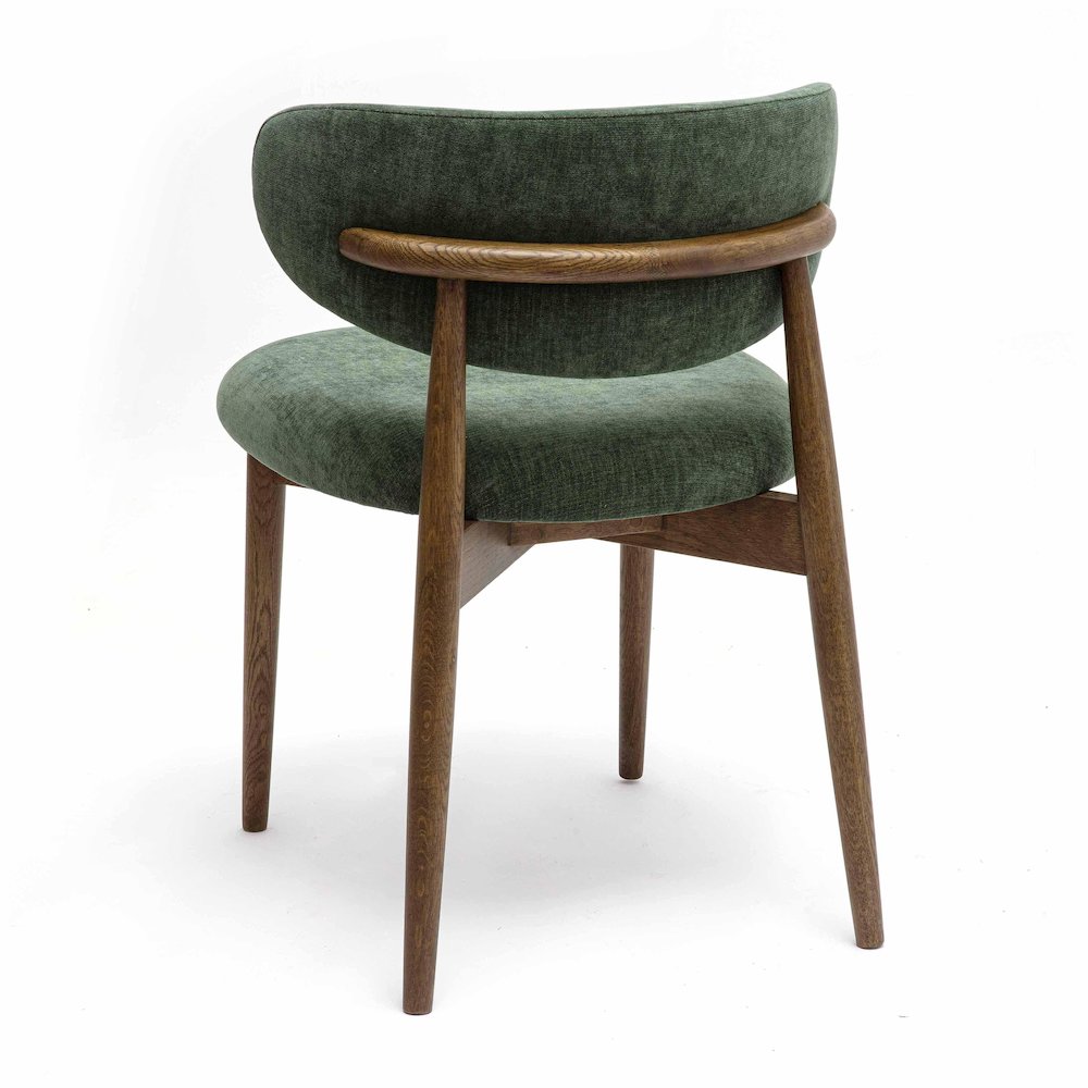 Zinea Forest Green Performance Textured Velvet Dining Chair. Picture 4