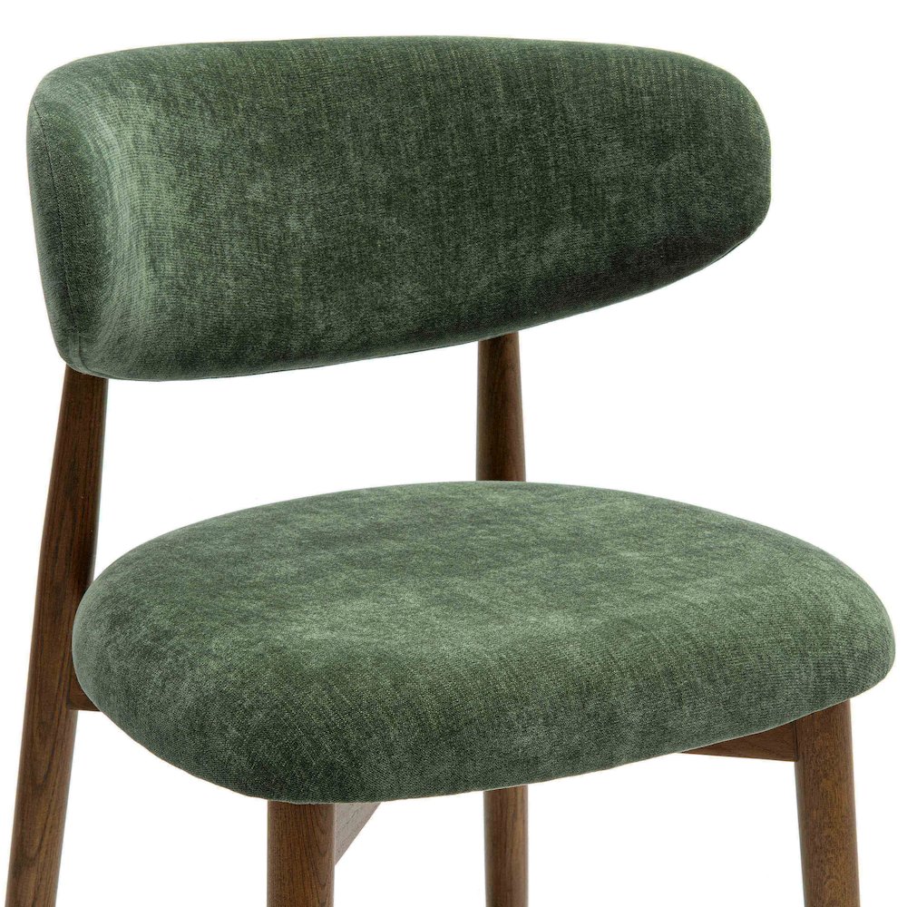 Zinea Forest Green Performance Textured Velvet Dining Chair. Picture 5