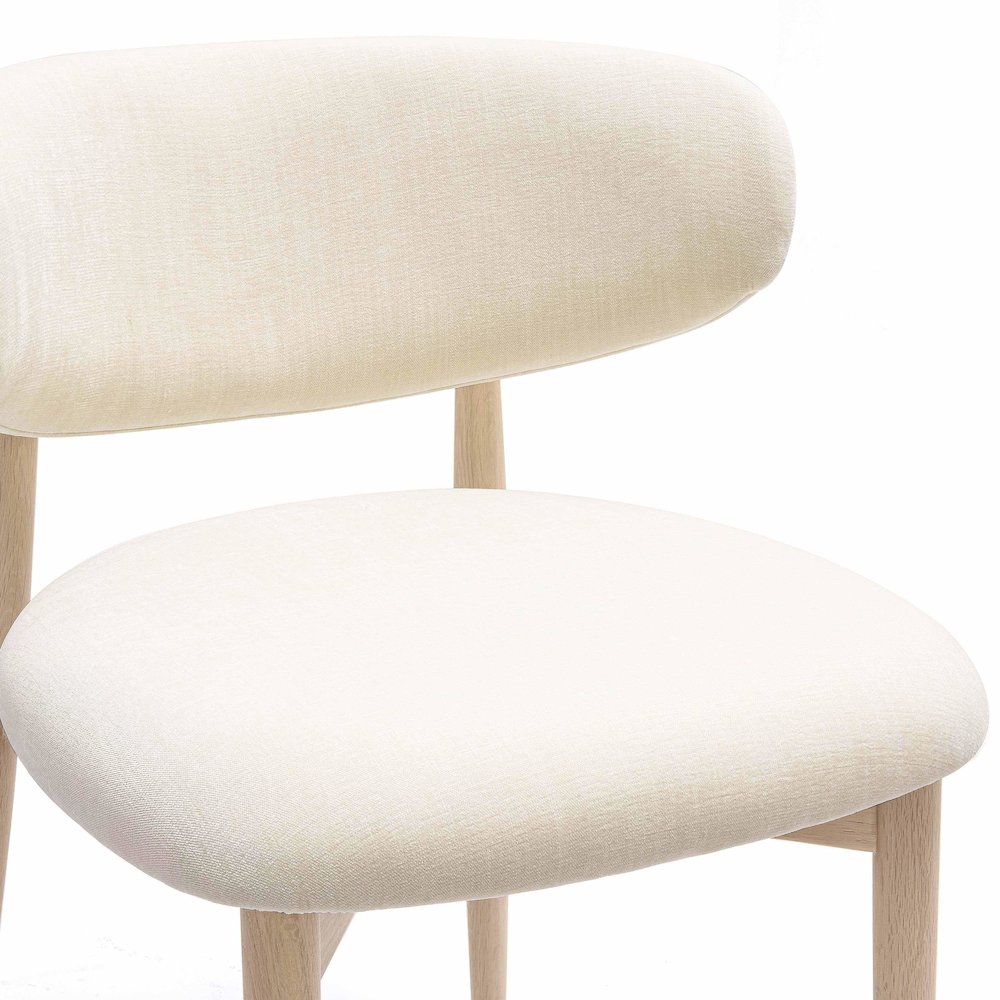 Zinea Cream Performance Textured Velvet Counter Stool. Picture 5