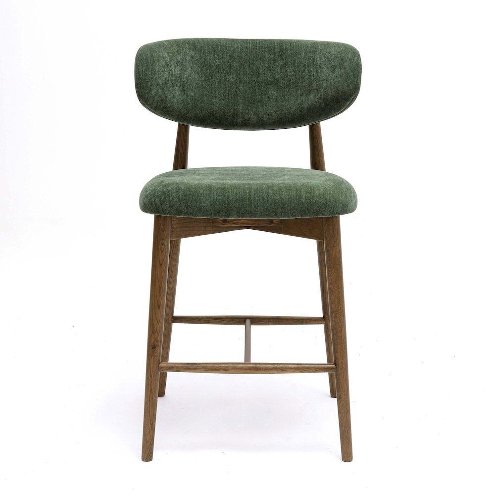 Zinea Forest Green Performance Textured Velvet Counter Stool. Picture 3