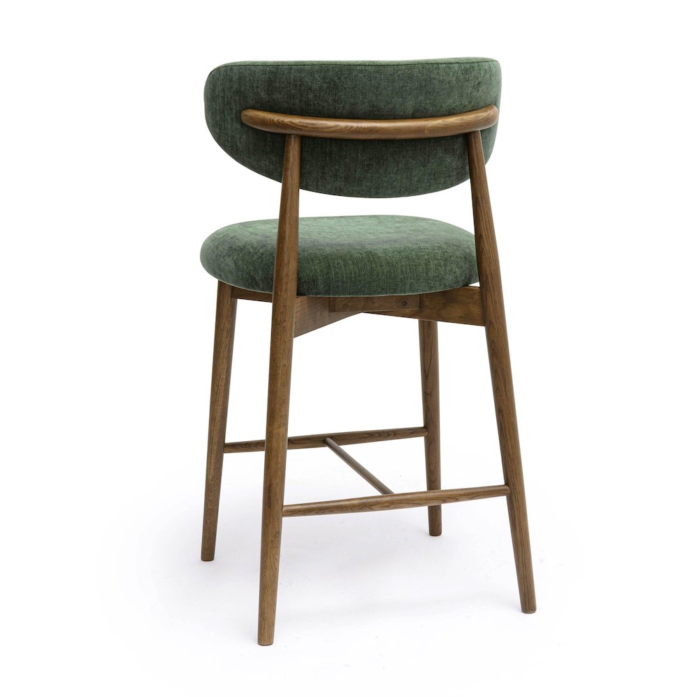 Zinea Forest Green Performance Textured Velvet Counter Stool. Picture 4