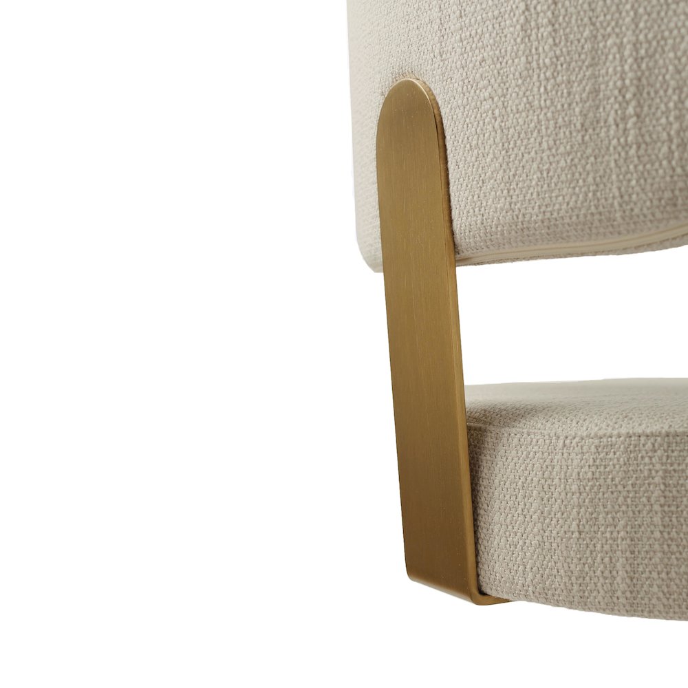 Primrose Cream Textured Performance Fabric Adjustable Stool. Picture 7