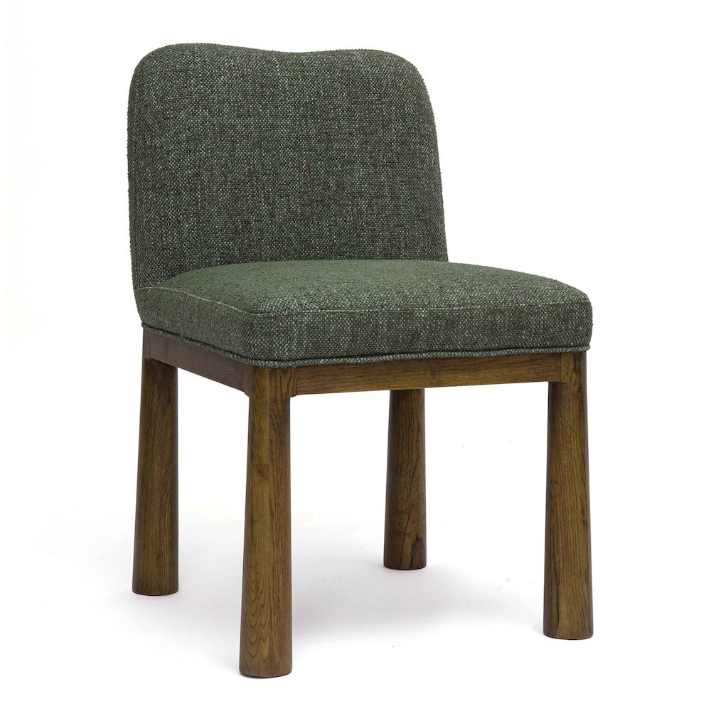 Tiara Forest Green Performance Basketweave Fabric Dining Chair. Picture 1