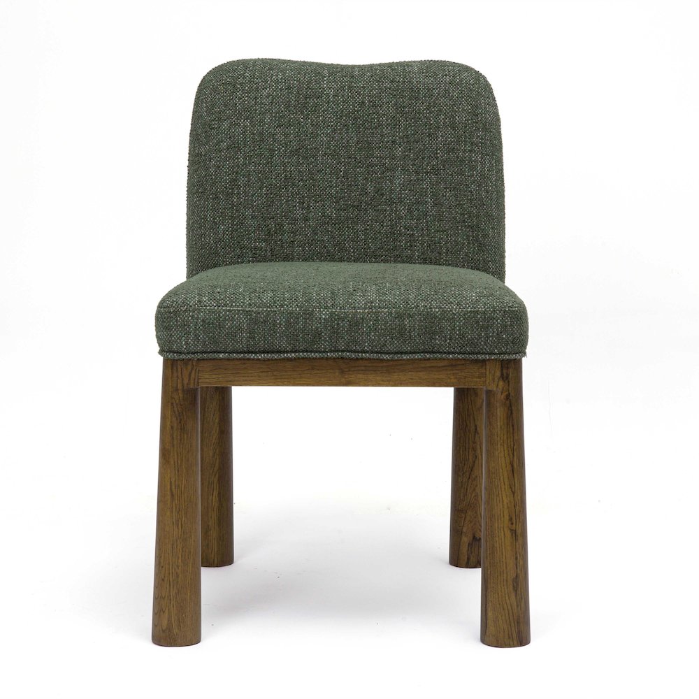 Tiara Forest Green Performance Basketweave Fabric Dining Chair. Picture 3