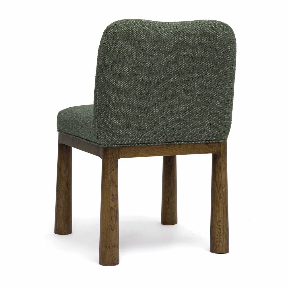 Tiara Forest Green Performance Basketweave Fabric Dining Chair. Picture 4