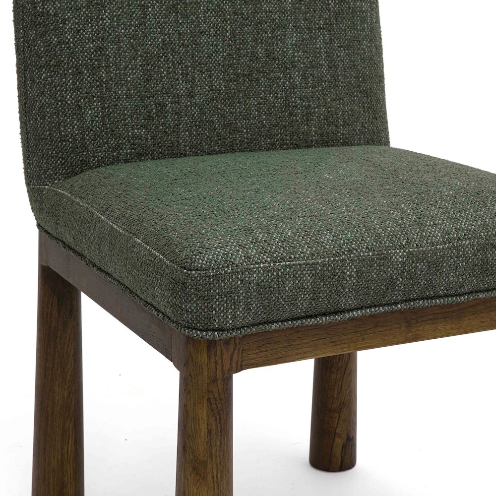 Tiara Forest Green Performance Basketweave Fabric Dining Chair. Picture 5
