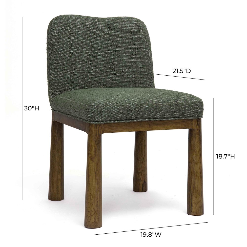 Tiara Forest Green Performance Basketweave Fabric Dining Chair. Picture 6