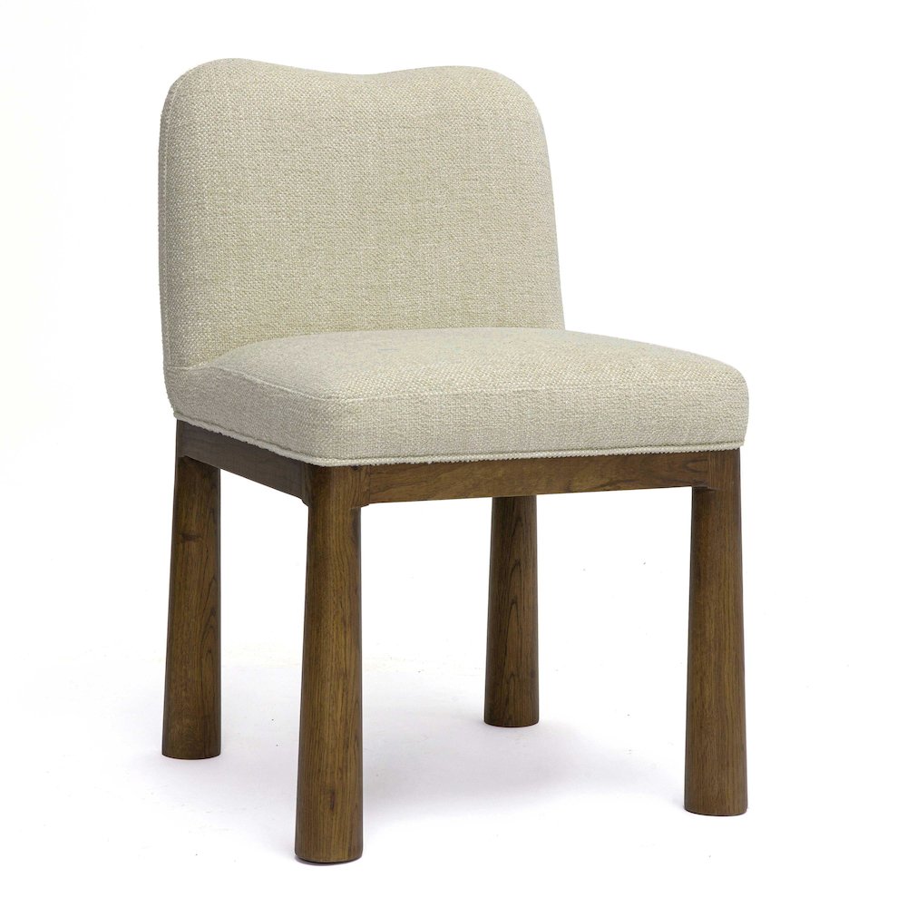 Tiara Cream Performance Basketweave Fabric Dining Chair. Picture 1
