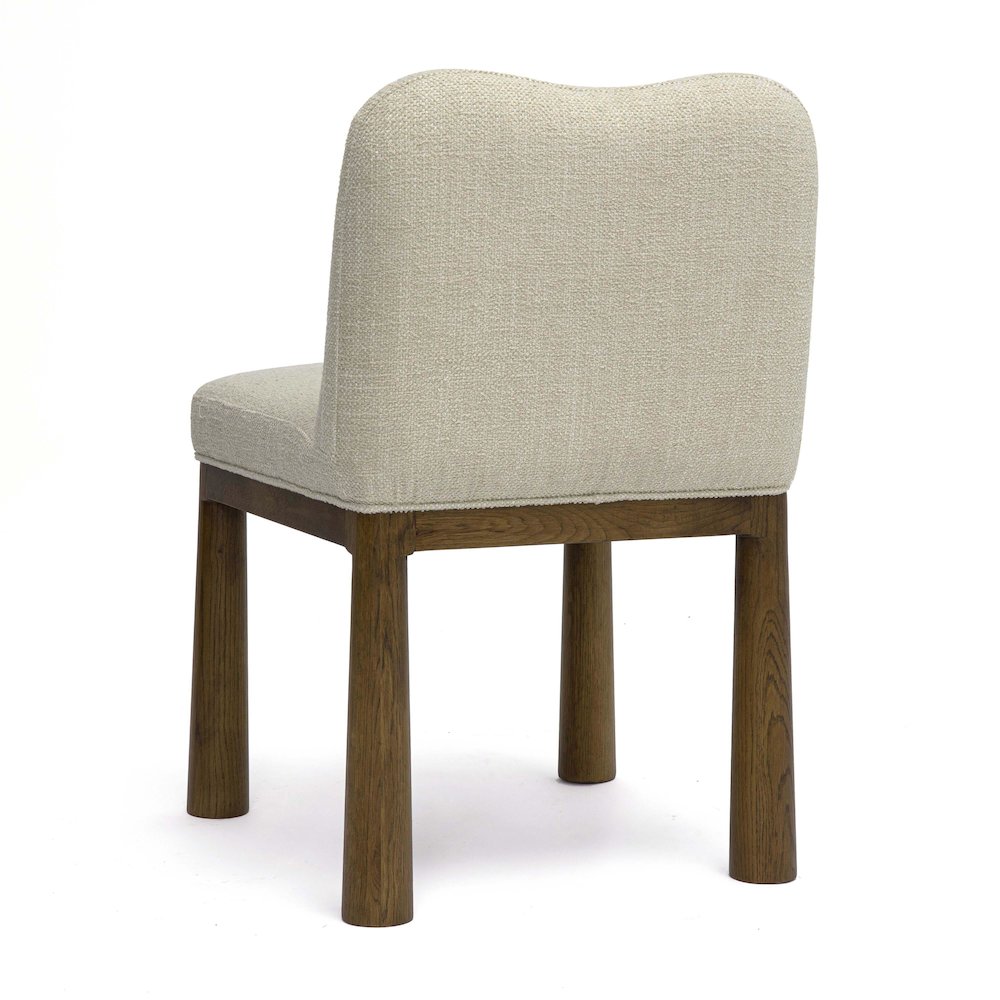 Tiara Cream Performance Basketweave Fabric Dining Chair. Picture 4