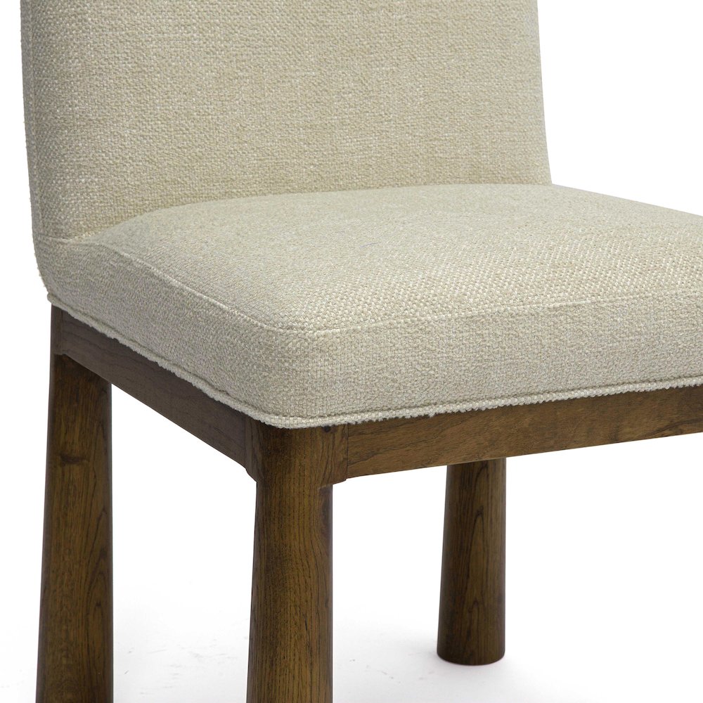 Tiara Cream Performance Basketweave Fabric Dining Chair. Picture 5