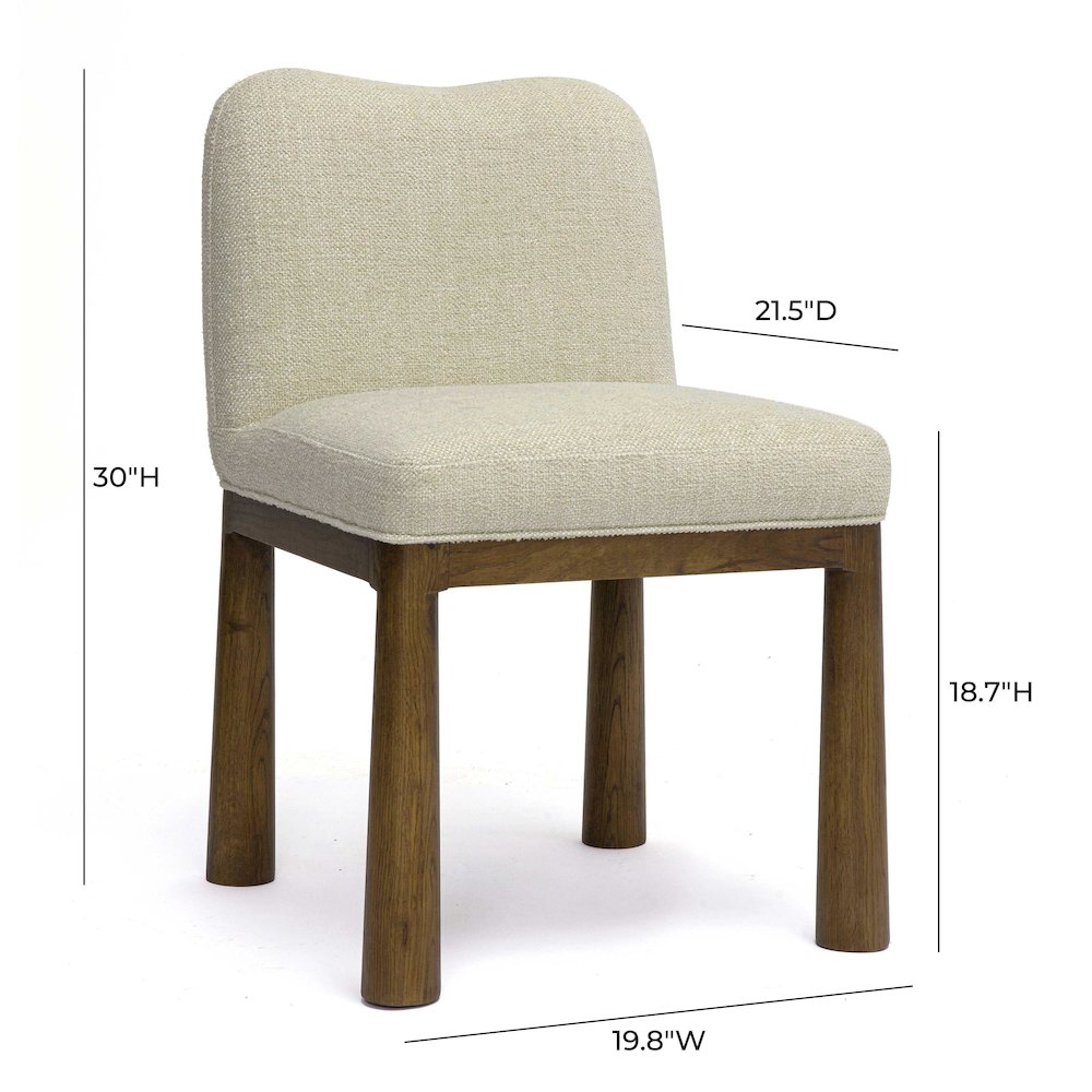 Tiara Cream Performance Basketweave Fabric Dining Chair. Picture 6