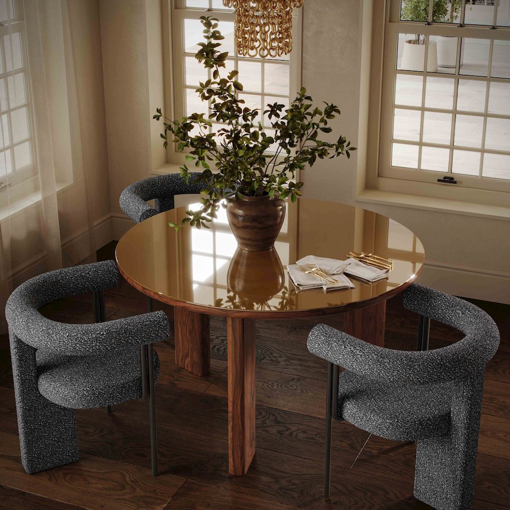 Synn Black Performance Boucle Dining Chair. Picture 2