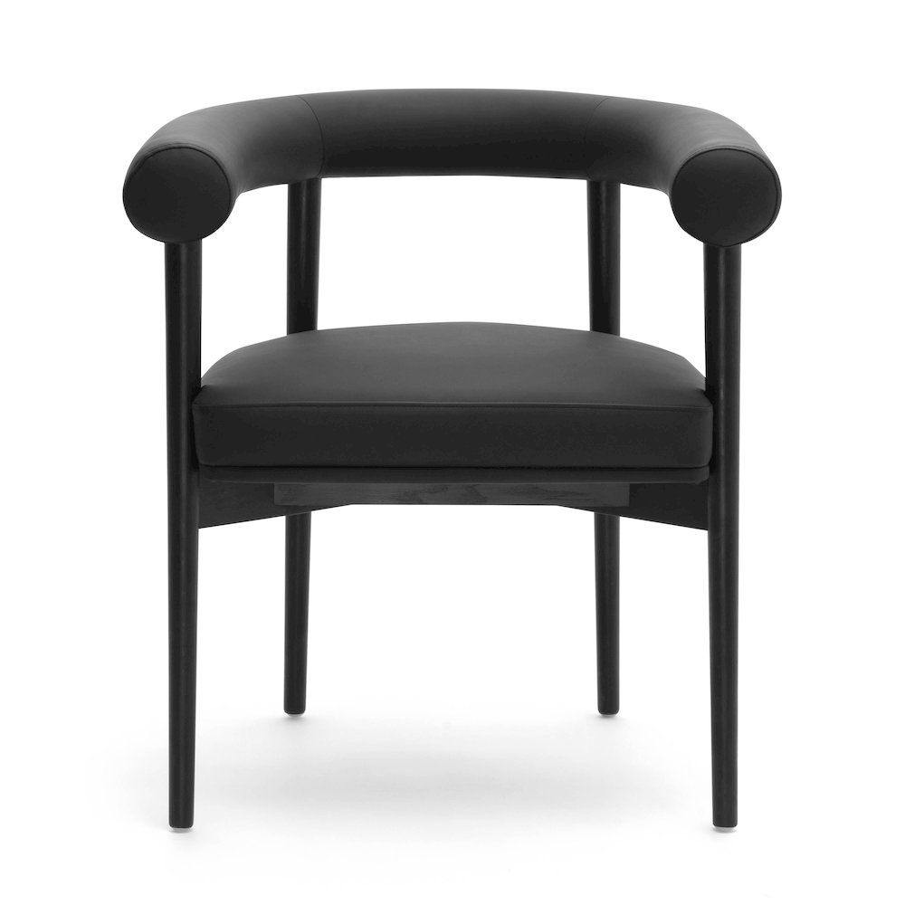 Spara Black Vegan Leather Dining Chair. Picture 3