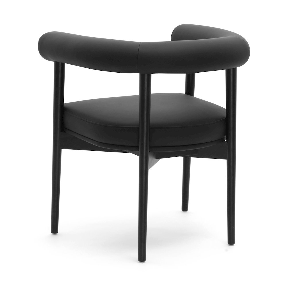 Spara Black Vegan Leather Dining Chair. Picture 4