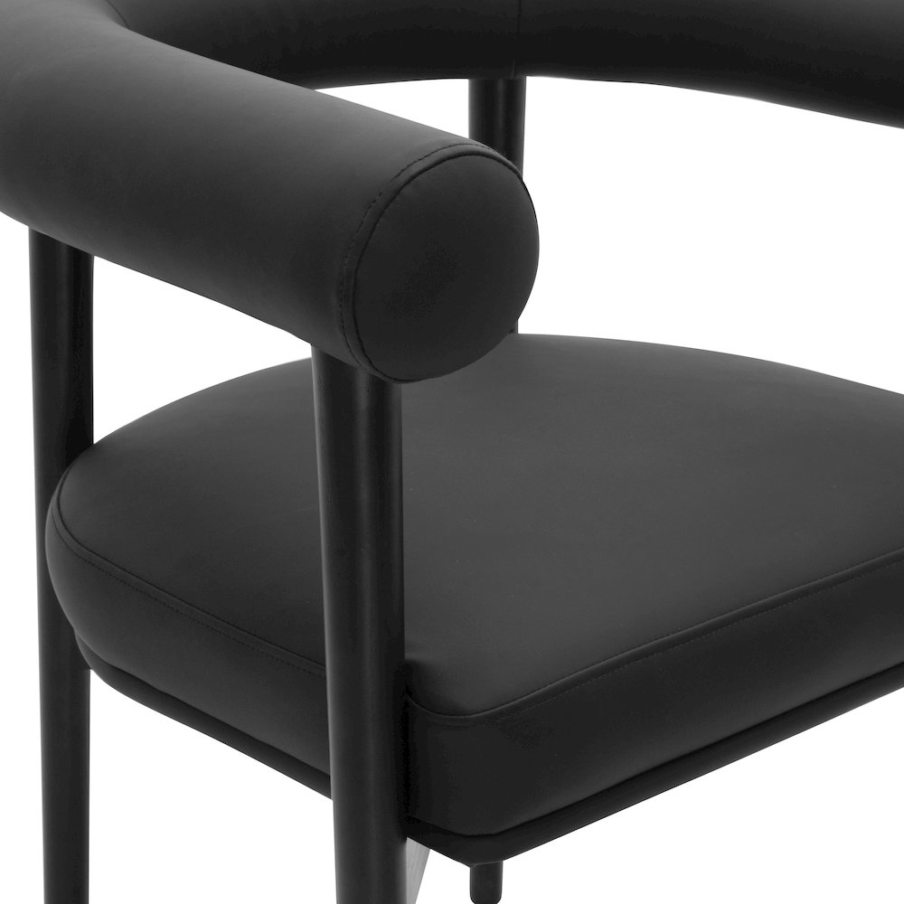 Spara Black Vegan Leather Dining Chair. Picture 5