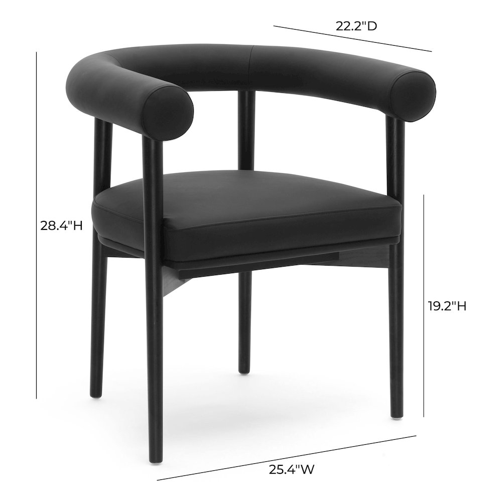 Spara Black Vegan Leather Dining Chair. Picture 6