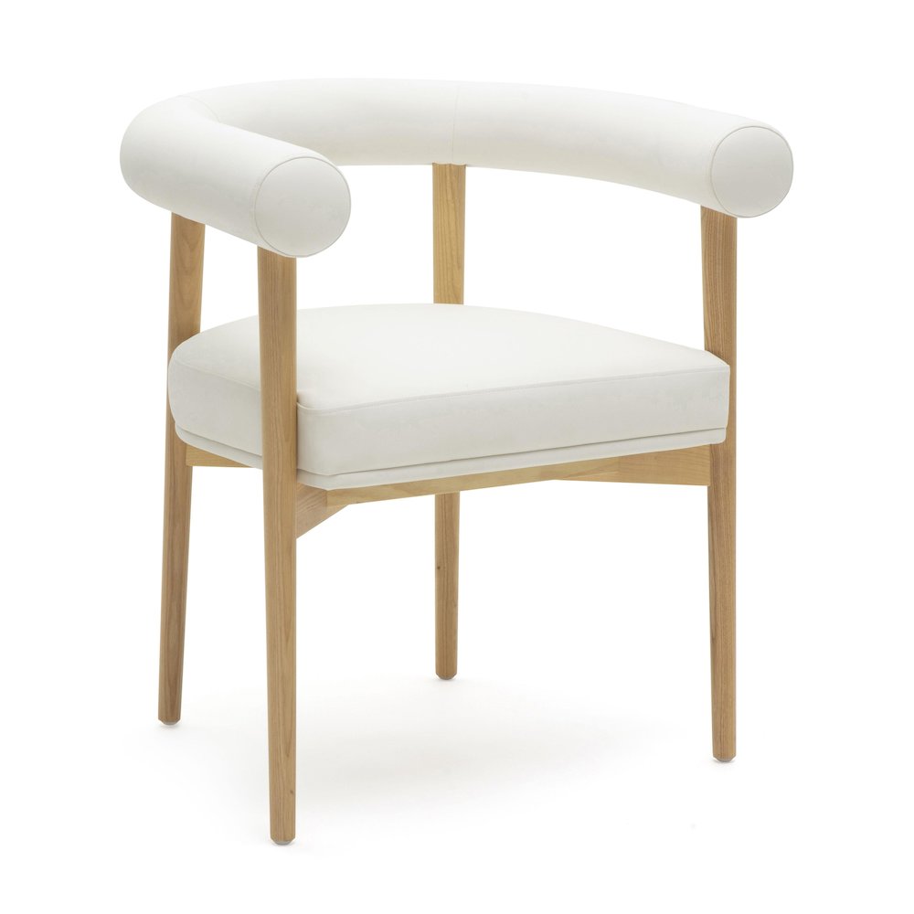 Spara White Vegan Leather Dining Chair. Picture 1