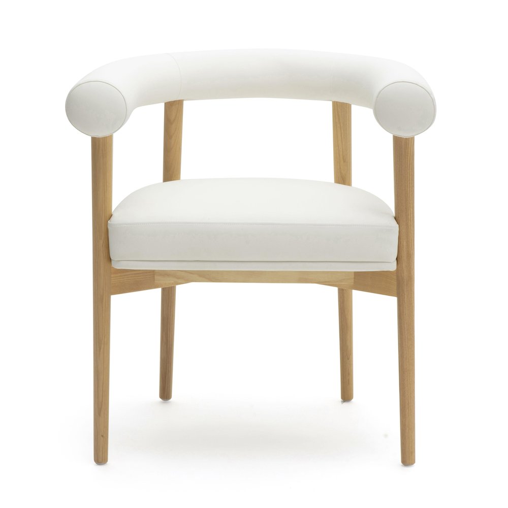 Spara White Vegan Leather Dining Chair. Picture 3