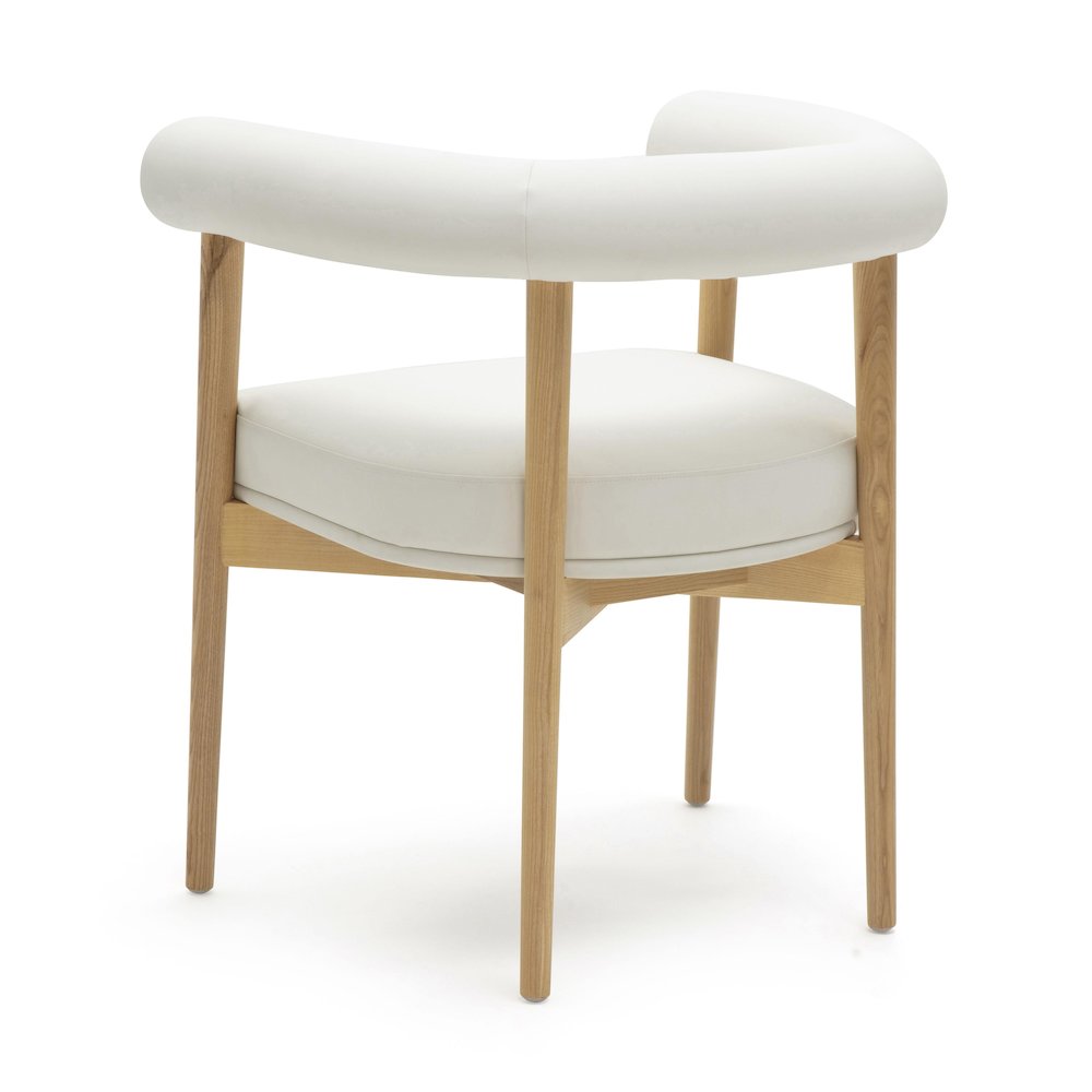 Spara White Vegan Leather Dining Chair. Picture 4