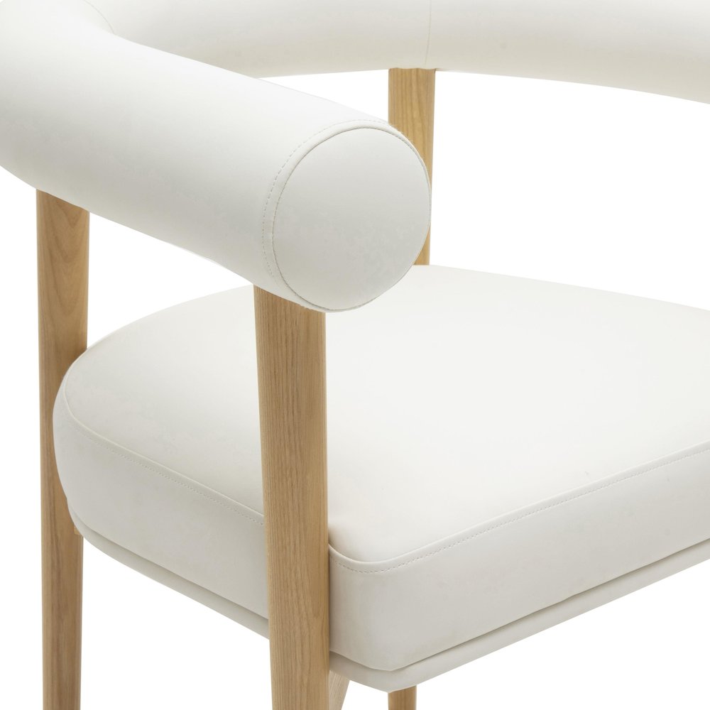 Spara White Vegan Leather Dining Chair. Picture 5