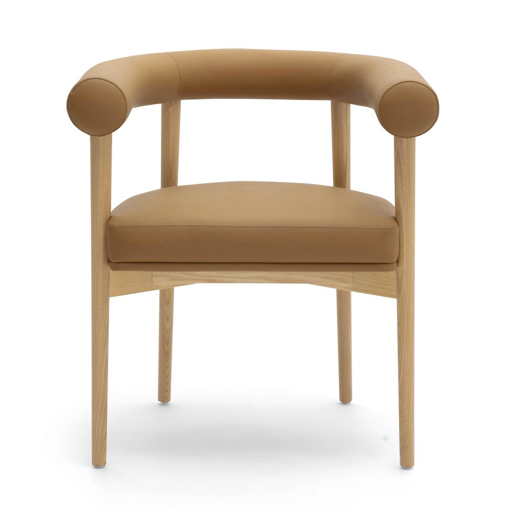 Spara Cognac Vegan Leather Dining Chair. Picture 3