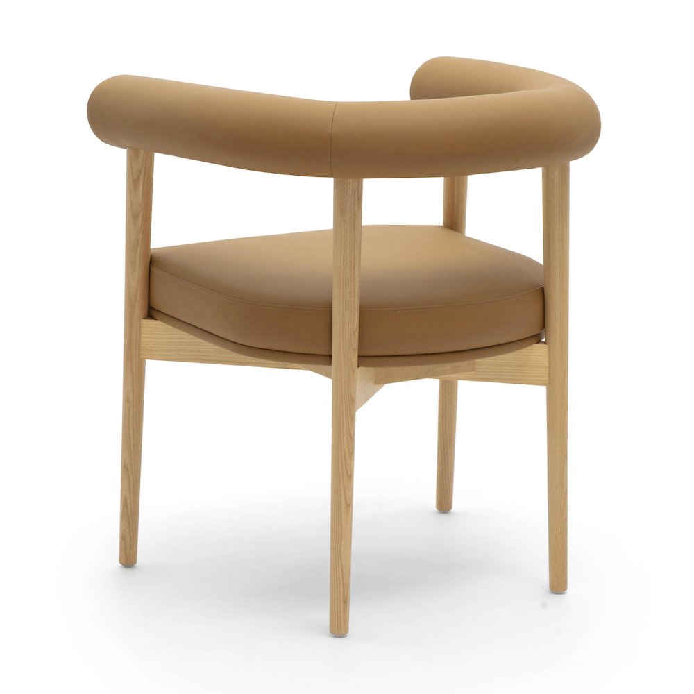 Spara Cognac Vegan Leather Dining Chair. Picture 4