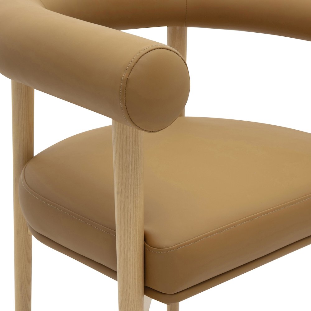 Spara Cognac Vegan Leather Dining Chair. Picture 5