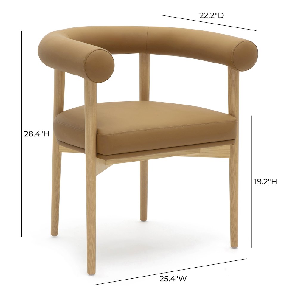 Spara Cognac Vegan Leather Dining Chair. Picture 6