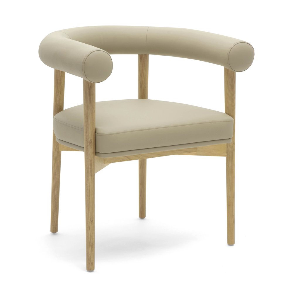 Spara Taupe Vegan Leather Dining Chair. Picture 1