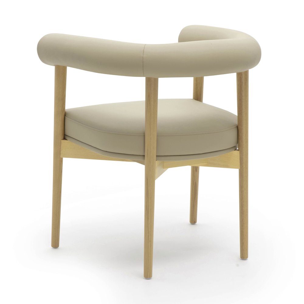 Spara Taupe Vegan Leather Dining Chair. Picture 4