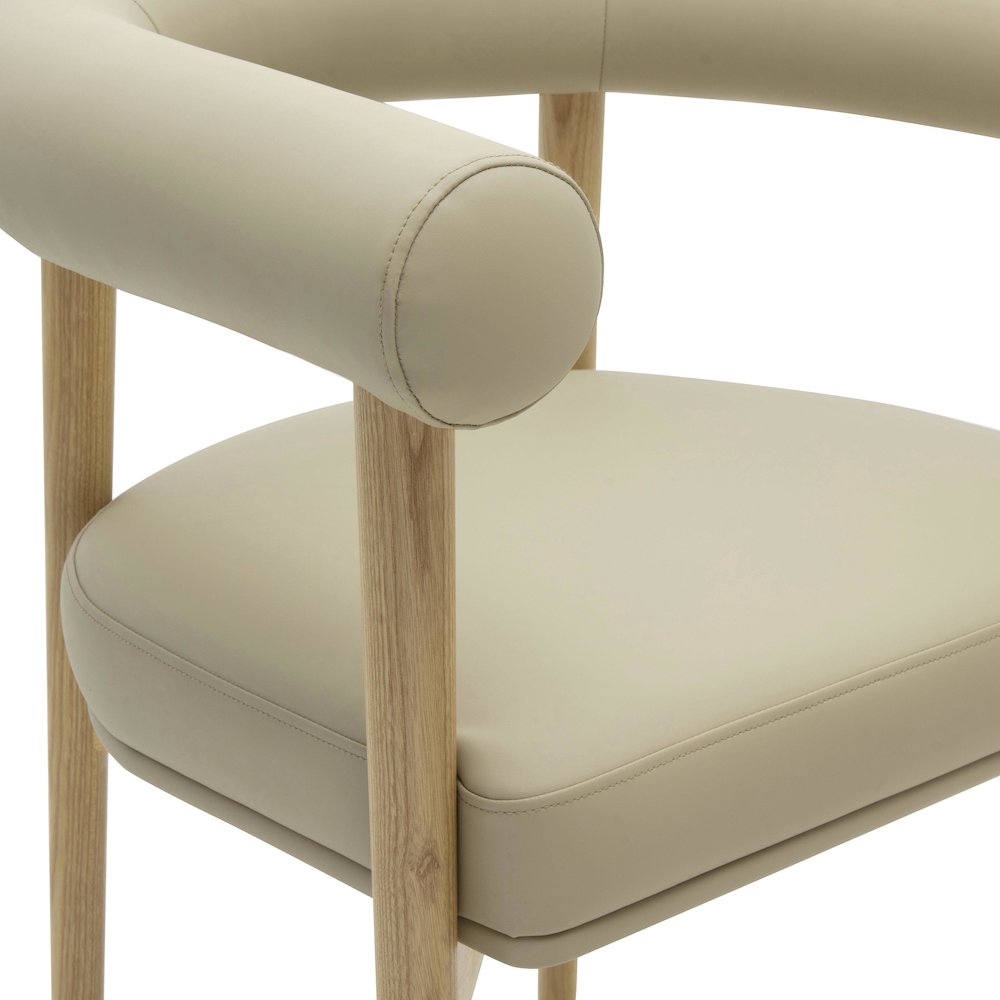 Spara Taupe Vegan Leather Dining Chair. Picture 5