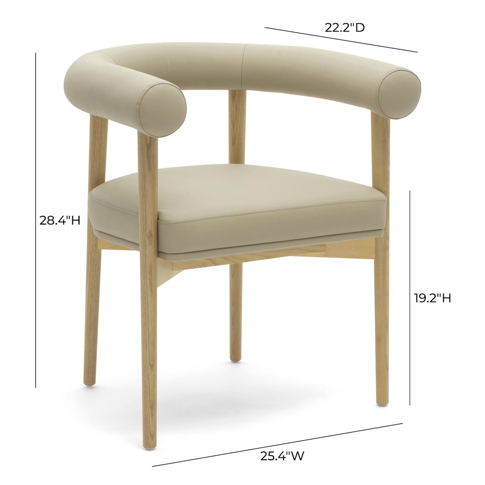 Spara Taupe Vegan Leather Dining Chair. Picture 6