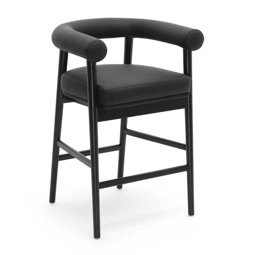 Spara Black Vegan Leather Counter Stool. Picture 1