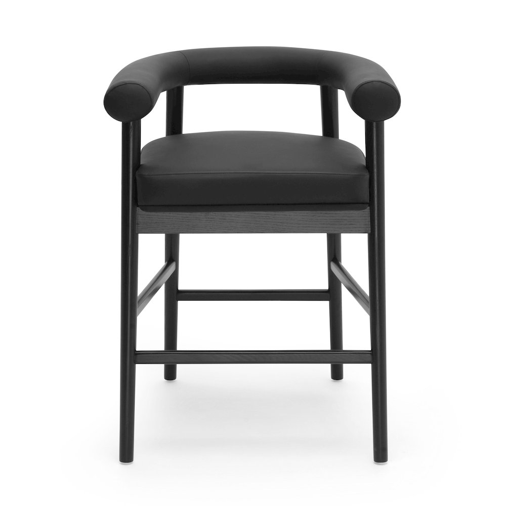 Spara Black Vegan Leather Counter Stool. Picture 3