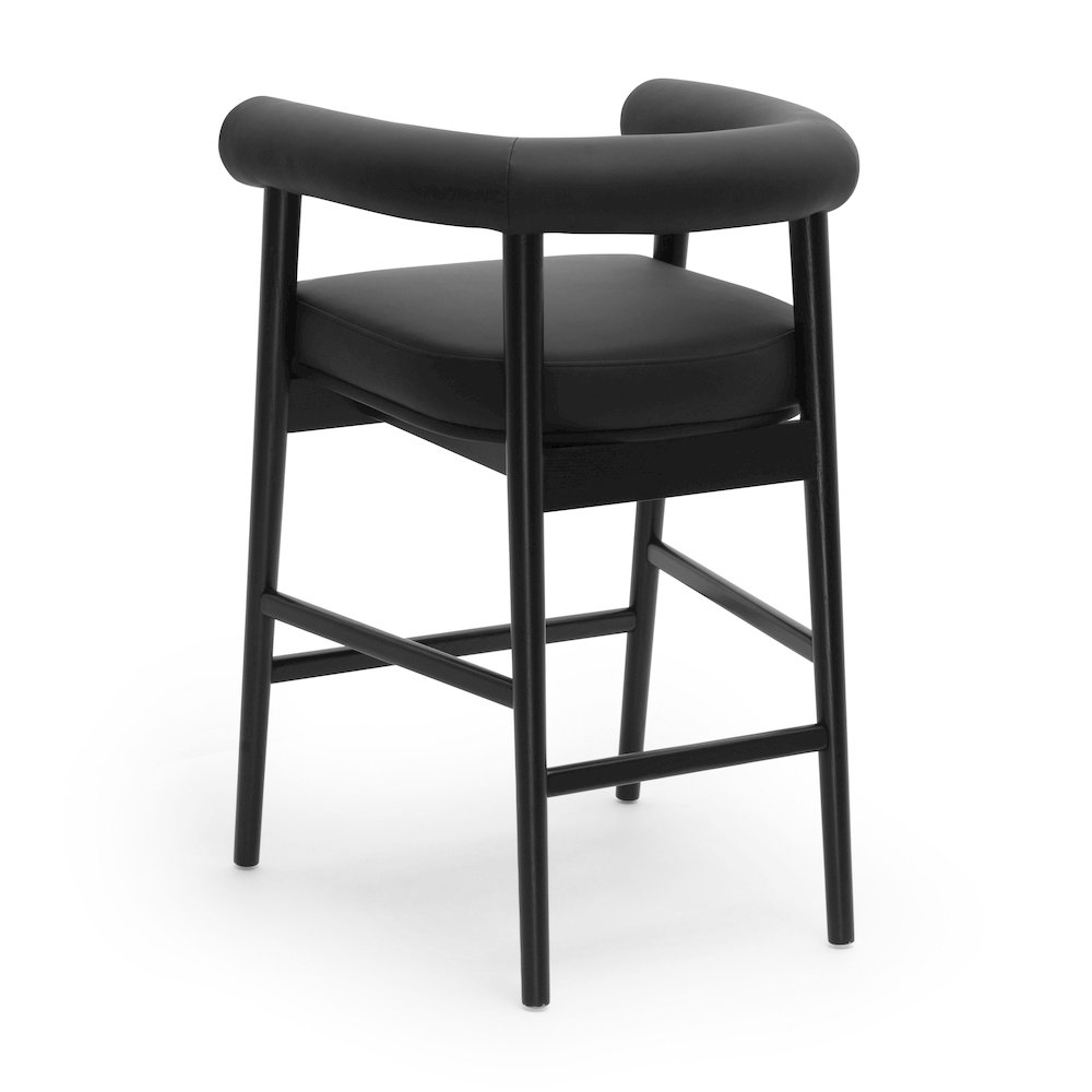 Spara Black Vegan Leather Counter Stool. Picture 4