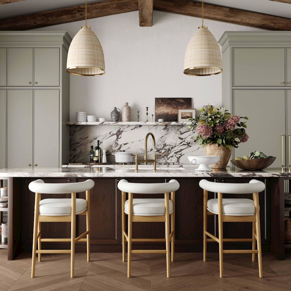 Spara White Vegan Leather Counter Stool. Picture 2