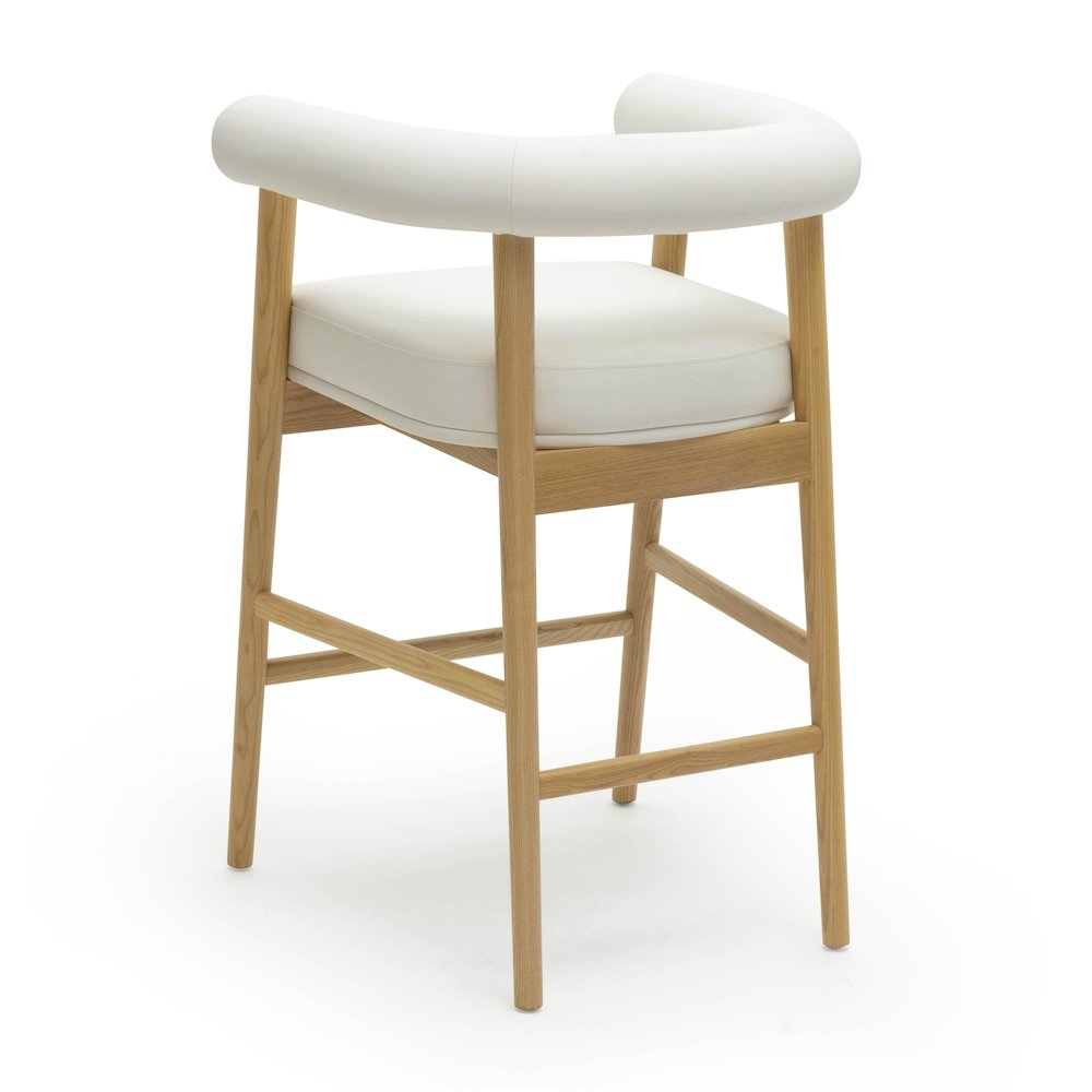 Spara White Vegan Leather Counter Stool. Picture 4