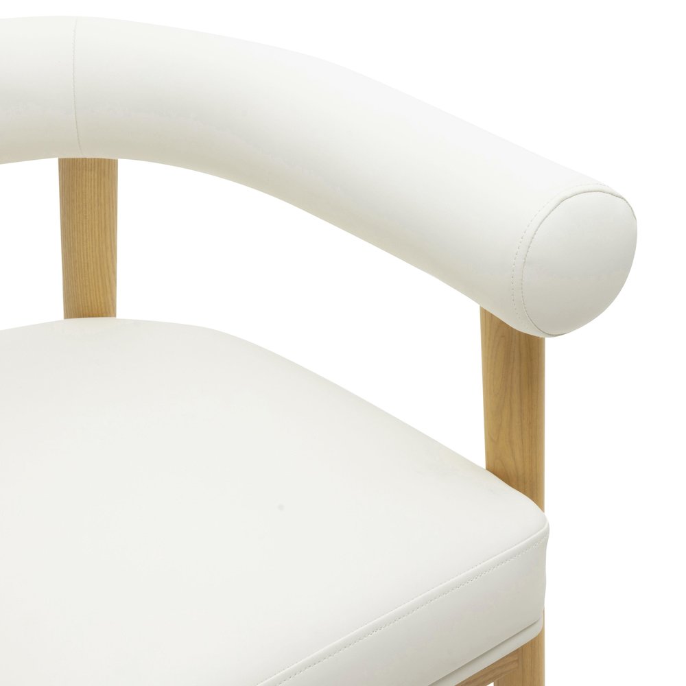 Spara White Vegan Leather Counter Stool. Picture 5