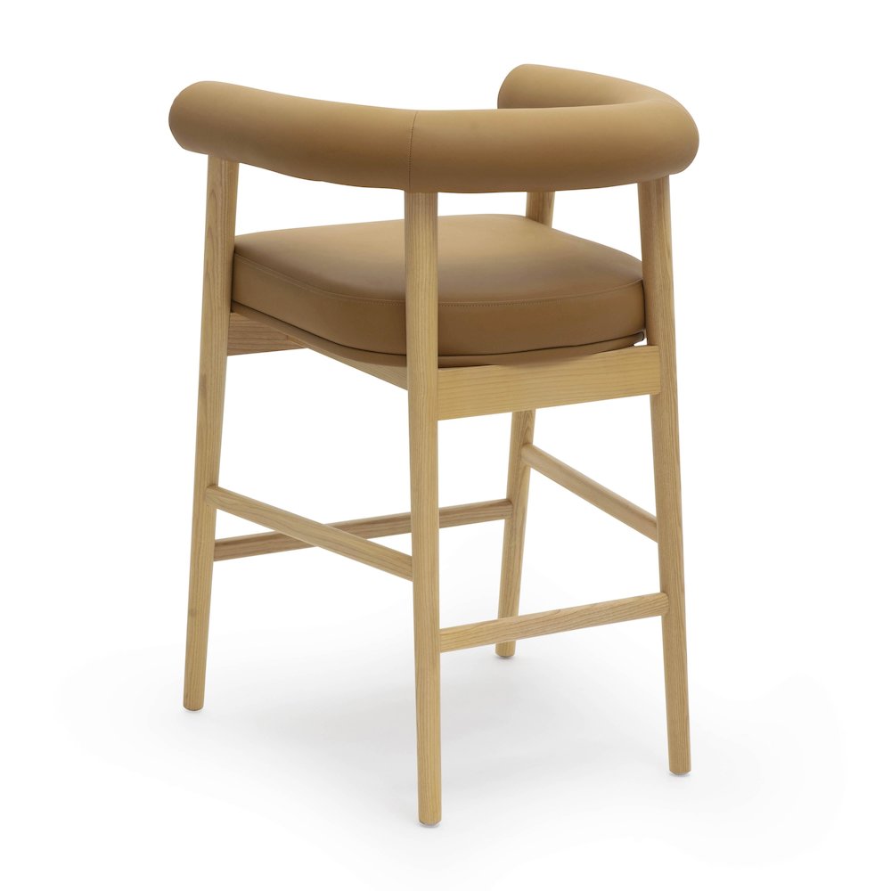 Spara Cognac Vegan Leather Counter Stool. Picture 4