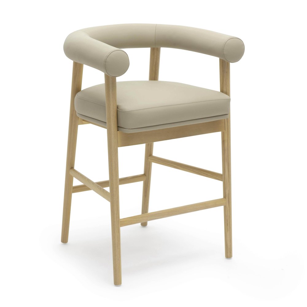 Spara Taupe Vegan Leather Counter Stool. Picture 1