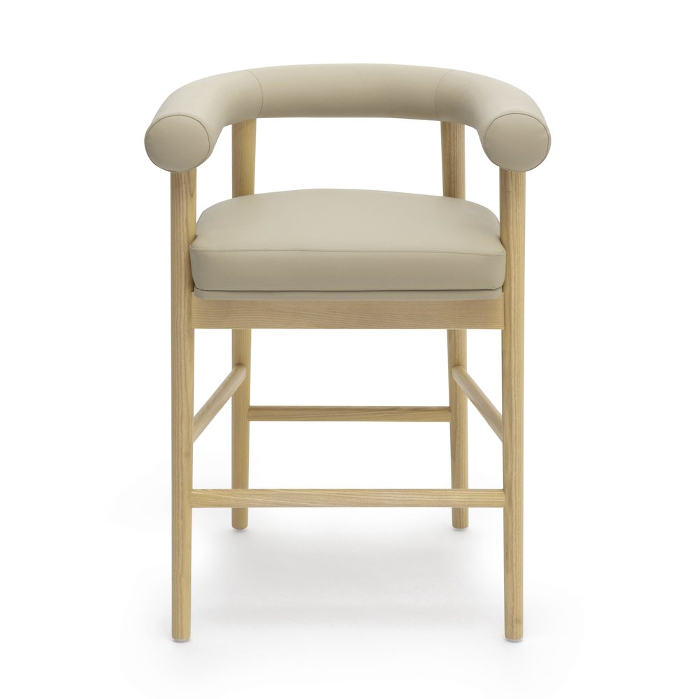 Spara Taupe Vegan Leather Counter Stool. Picture 3